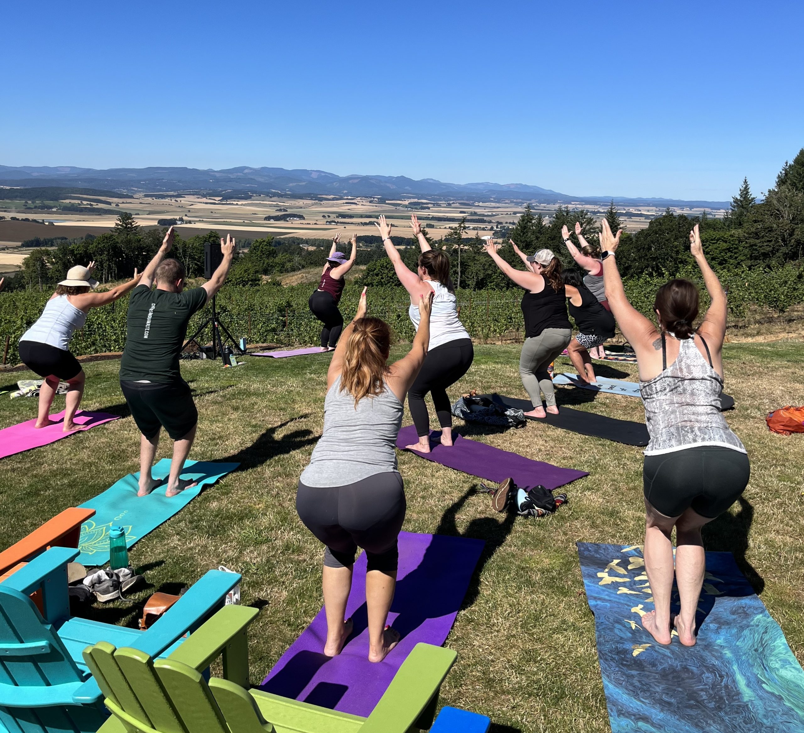 Yoga in the vineyard